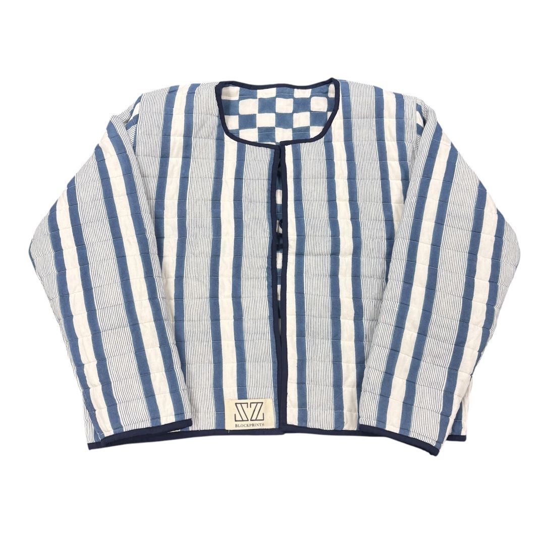 エスゼットブロックプリントリバーシブルキルティングジャケット