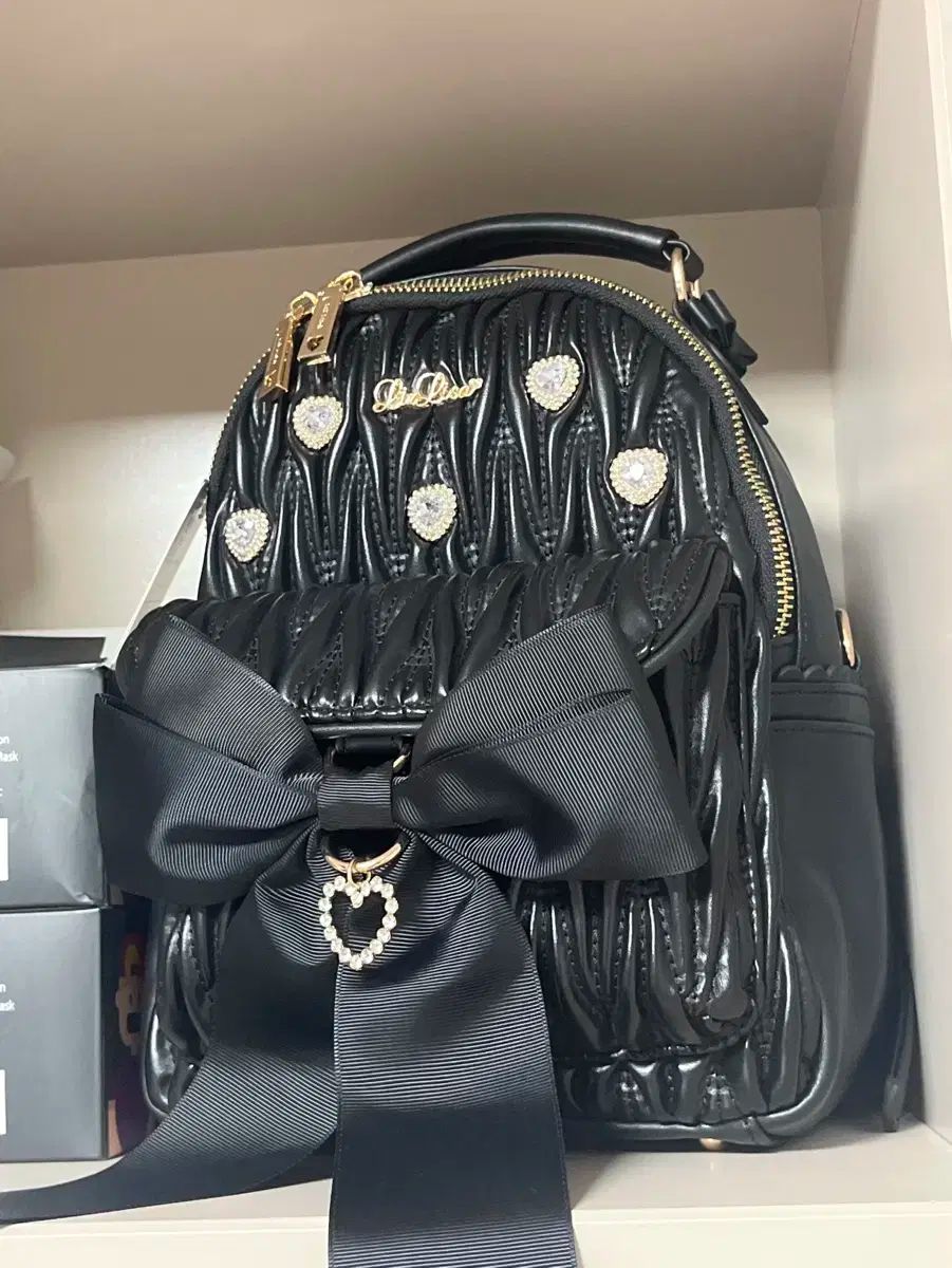 LIZLISA ロングリボンリュック ブラック LIZLISA ロングリボンリュック