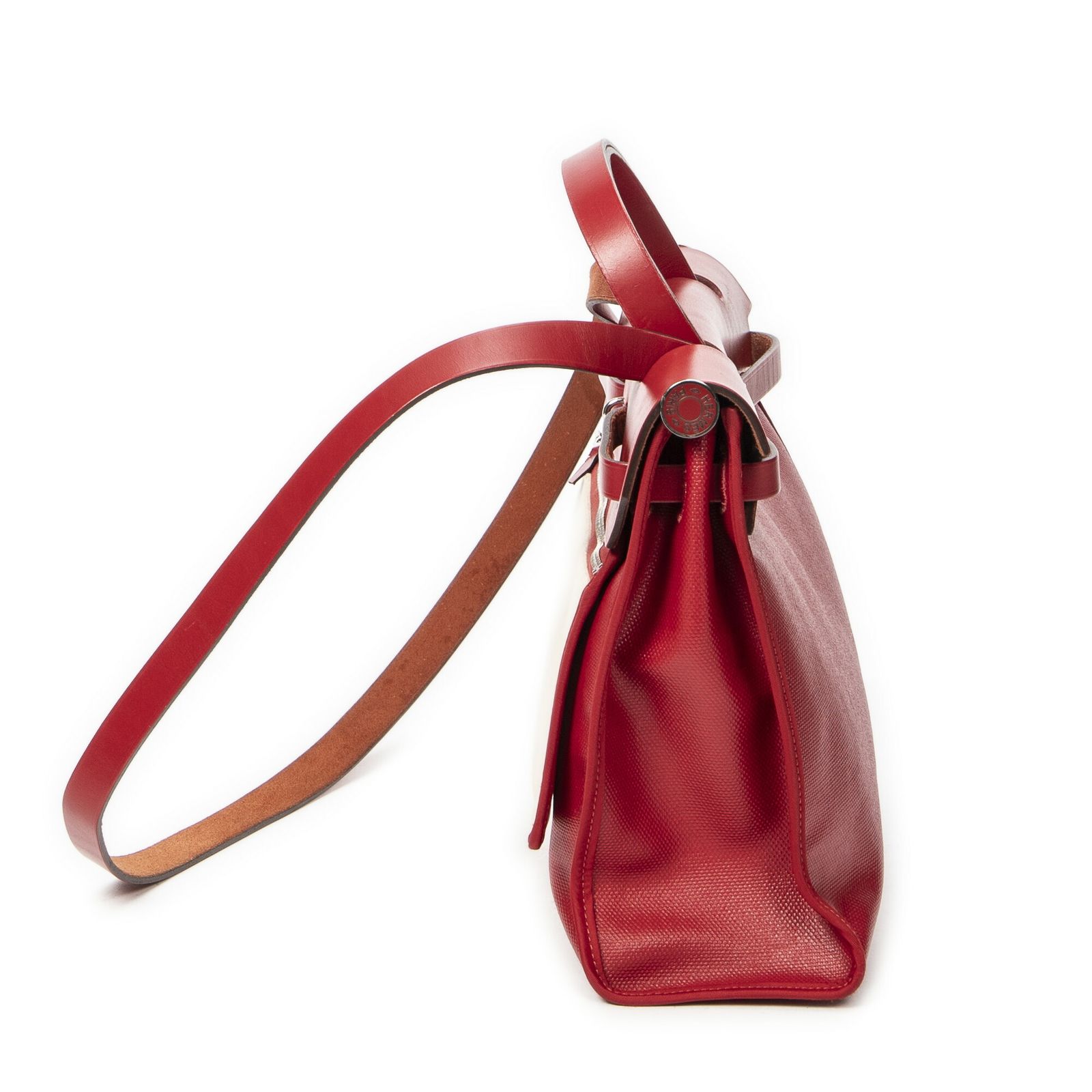 エルメスエールバッグ ジップ赤トワルアッシュA