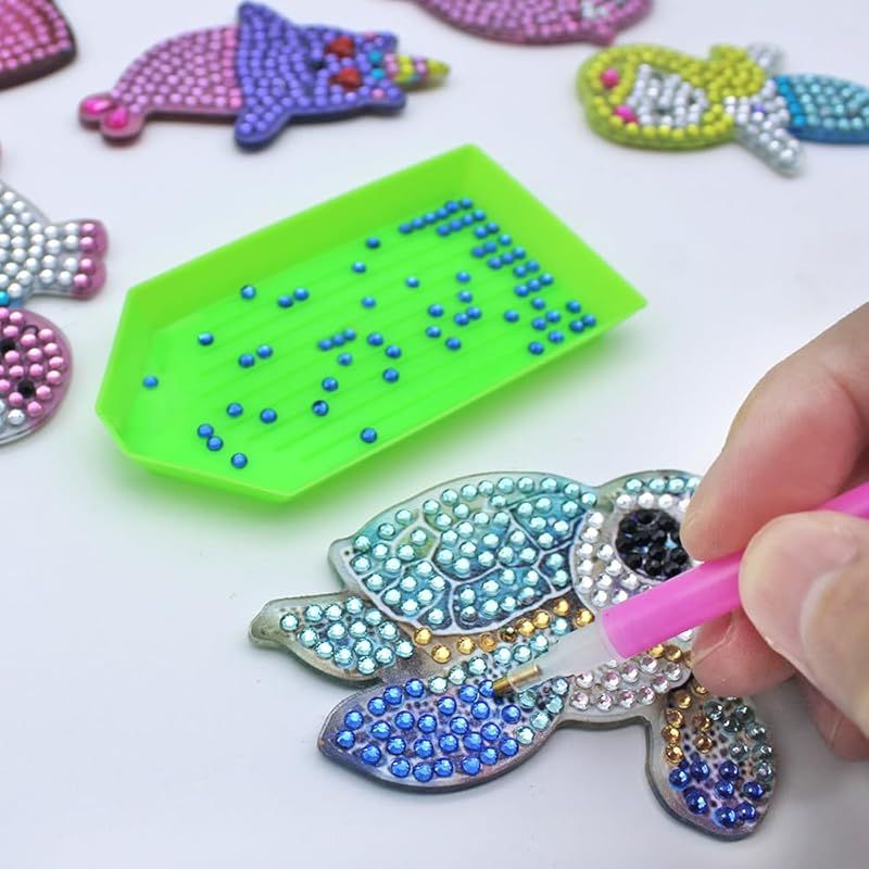 5D ダイヤモンドペインティングキット キーチェーン DIY ハンドメイド フルダイヤモンド ペインティング 装飾アクセサリー クラフト 5Pcs KC918-4 ☆彡SENHAI 数字キットによる5Dダイヤモンドアートペイント7点、宝石