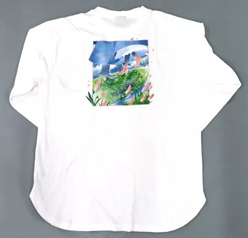 衣類　ハウル＆ソフィー(meeco) ピチTシャツ ホワイト×サックス 「ハウルの動く城」 スタジオジブリ×HOT TOPIC アパレルコレクション HARAJUKU COLLECTIVEグッズ 中古】衣類 ハウル＆ソフィー(meeco) ロングTシャツ ホワイト