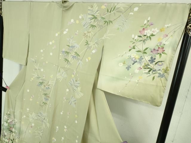 平和屋着物□極上 京加賀友禅 松本健一 訪問着 松梅文 芥子色地 暈し