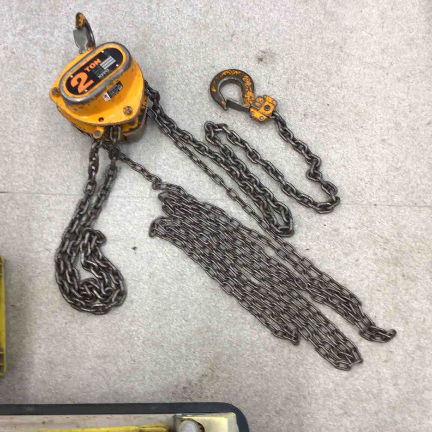 キトーチェーンブロック　2台セット　2ton　揚程3m　KITO　M3型　鉄工　吊り金具　ch16