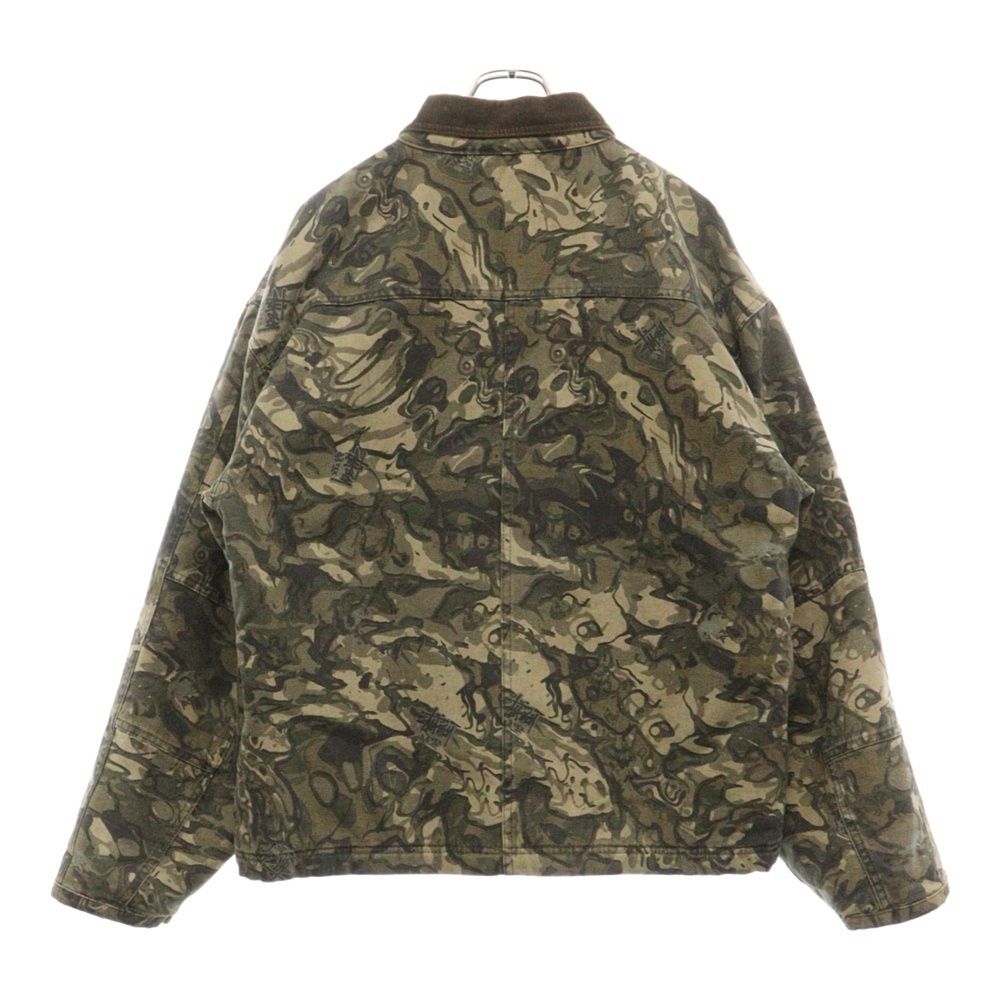 STUSSY (ステューシー) WASHED CANVAS SHOP JACKET VEIL CAMO ウォッシュド キャンバス ショップ ジャケット  ベール カモ ワークジャケット グリーン - メルカリ