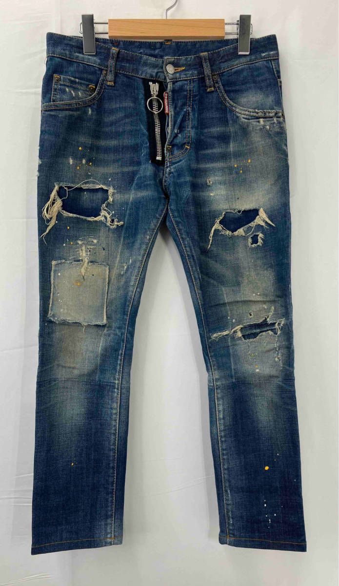 DSQUARED2 ディースクエアード ダメージ加工 ジーンズ Gパン ジーパン デニムパンツ パンツ ボトムス メンズ インク加工
