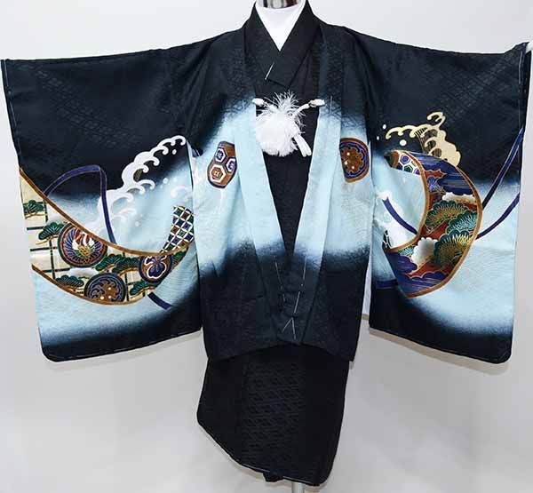 5歳男の子 七五三用 鷹刺繍 着物 七五三 新作 5歳男の子着物フルセット