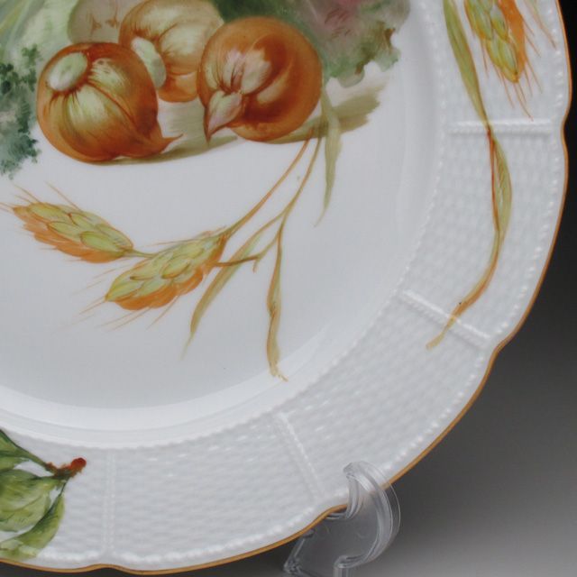 ニンフェンブルク 野菜絵 プレート アンティーク 19世紀末 24cm