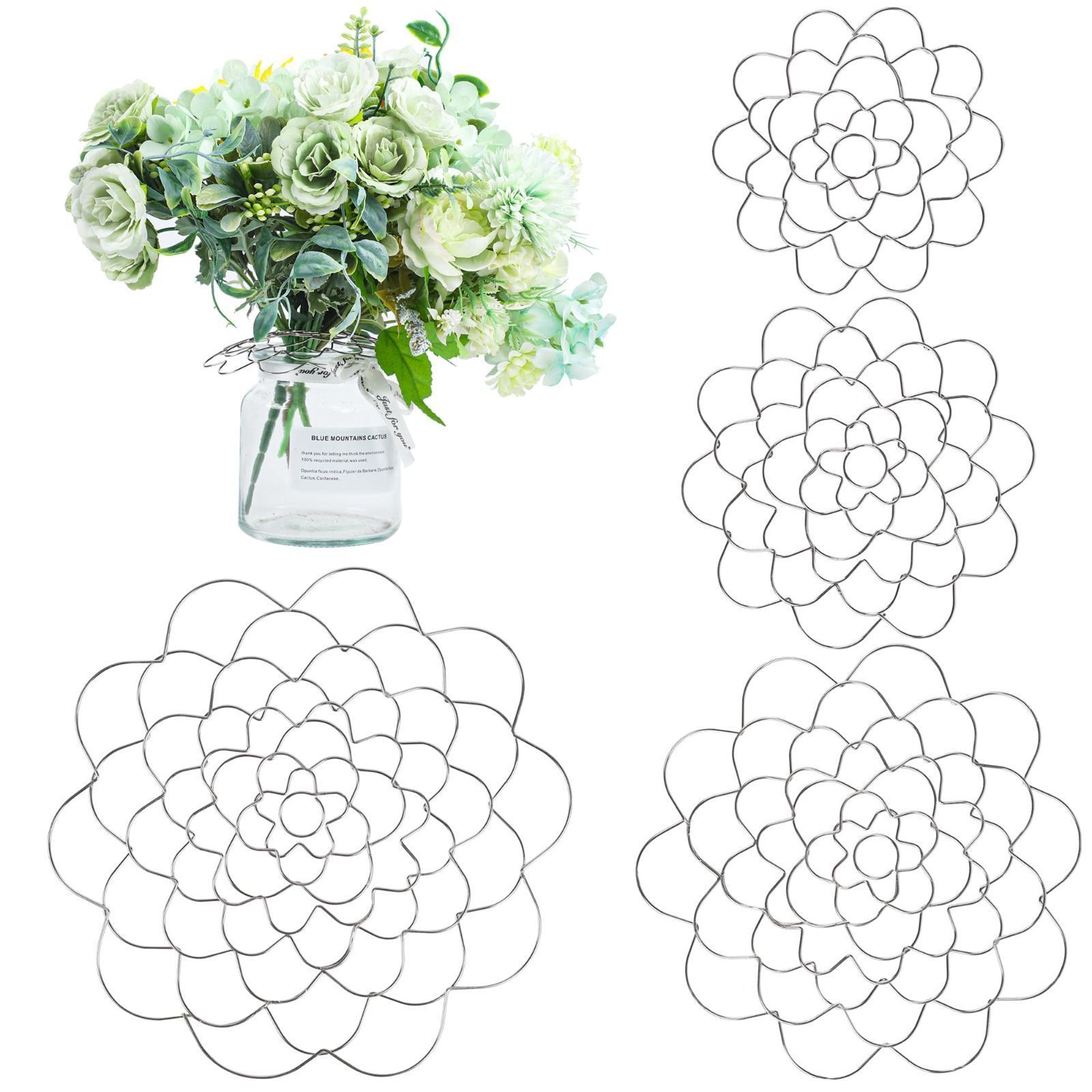 新着商品 花瓶 フラワーグリッドアレンジ 植物 再利用 フローラルインサート蓋 ステンレススチール フラワー固定 ワイヤーフラワーアレンジツール 4個 フラワーアレンジメントホルダー