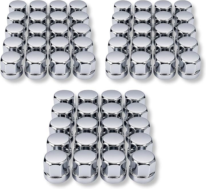 MTP - Style ナットキャップ ホイールナットカバー 33mm ISO ABS素材 クロームメッキ フロント|リア 高さ50mm 10穴用 大型トラック ダンプ デコトラ カスタム 平型 汎用品 60個セット 予備