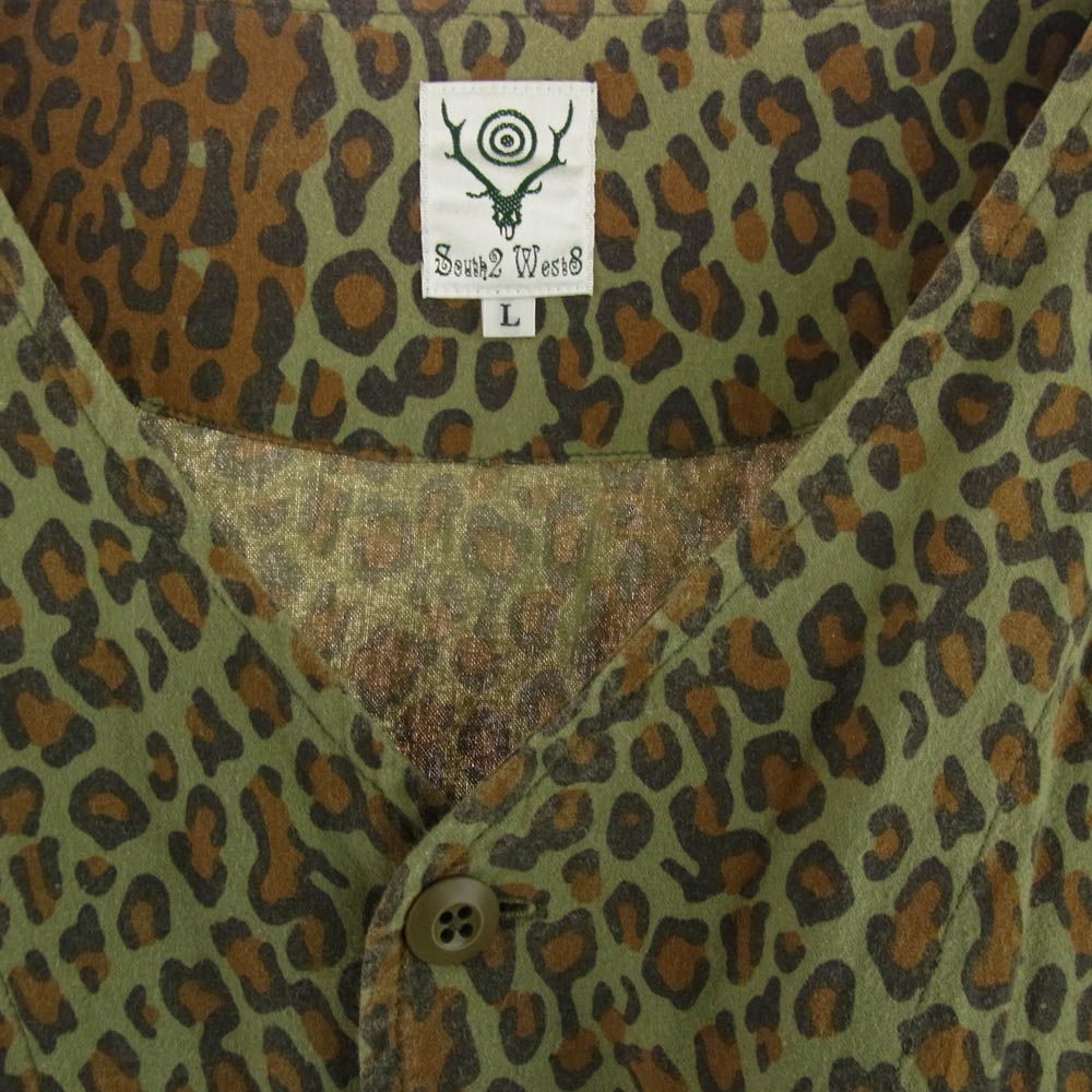 South2 West8 サウスツーウェストエイト V Neck Army Shirt Printed 