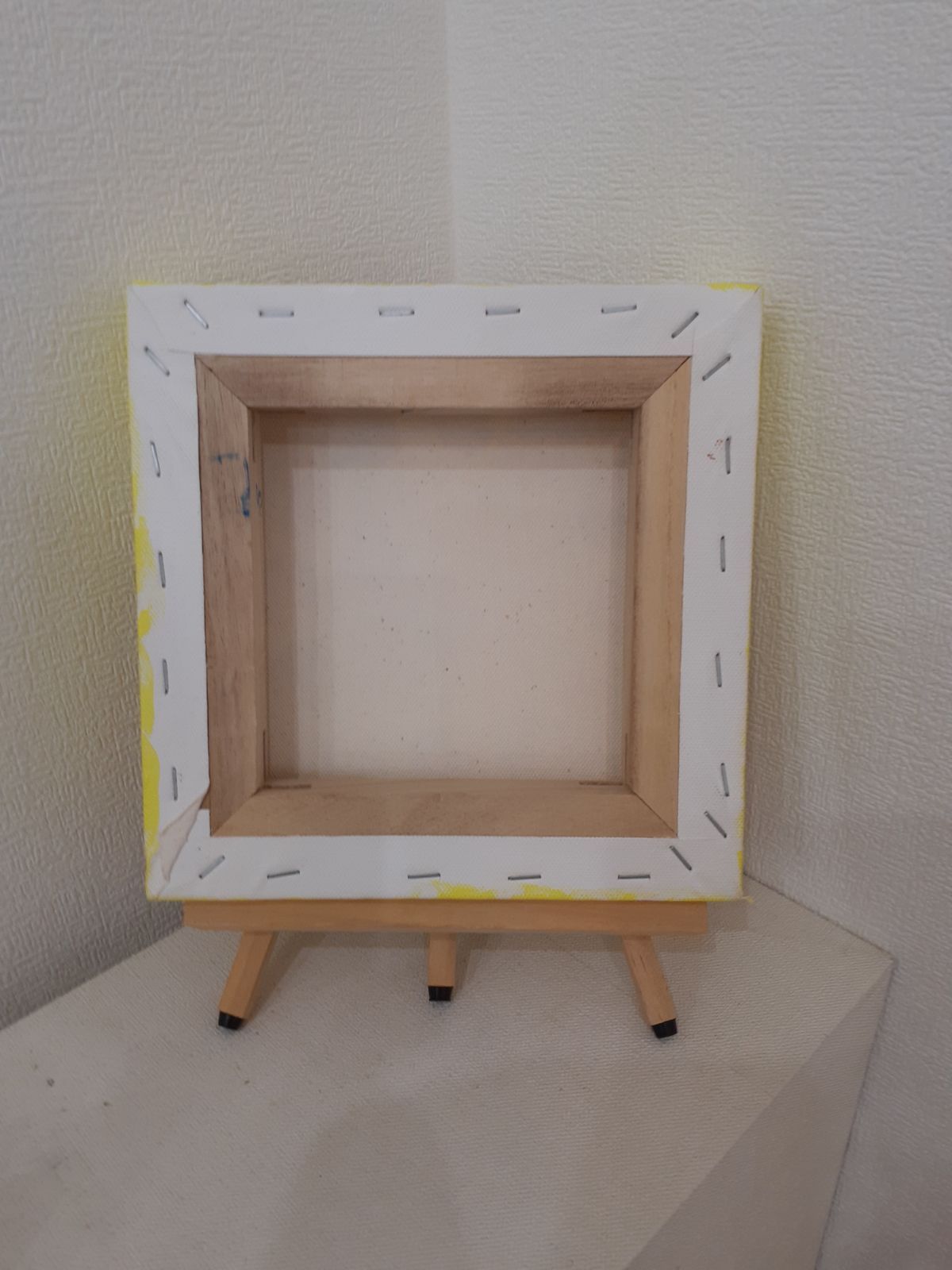 ハッピー太陽と天使ちゃん アクリル絵の具 20×20cm キャンバス 画家 