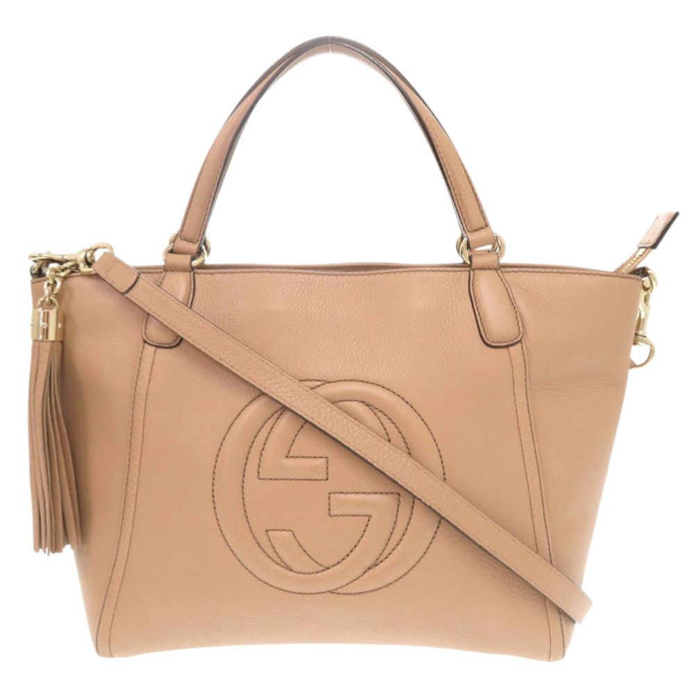 【美品】GUCCI グッチ SOHO ソーホー レザーハンドバッグ アイボリー GUCCI - 新品 グッチ GUCCI ハンドバッグ 【アウトレット