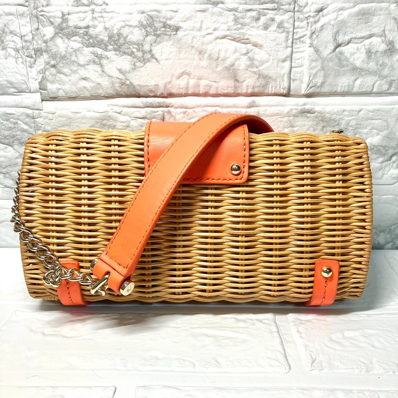 kate spade ケイトスペード カゴバッグ オレンジ ショルダー