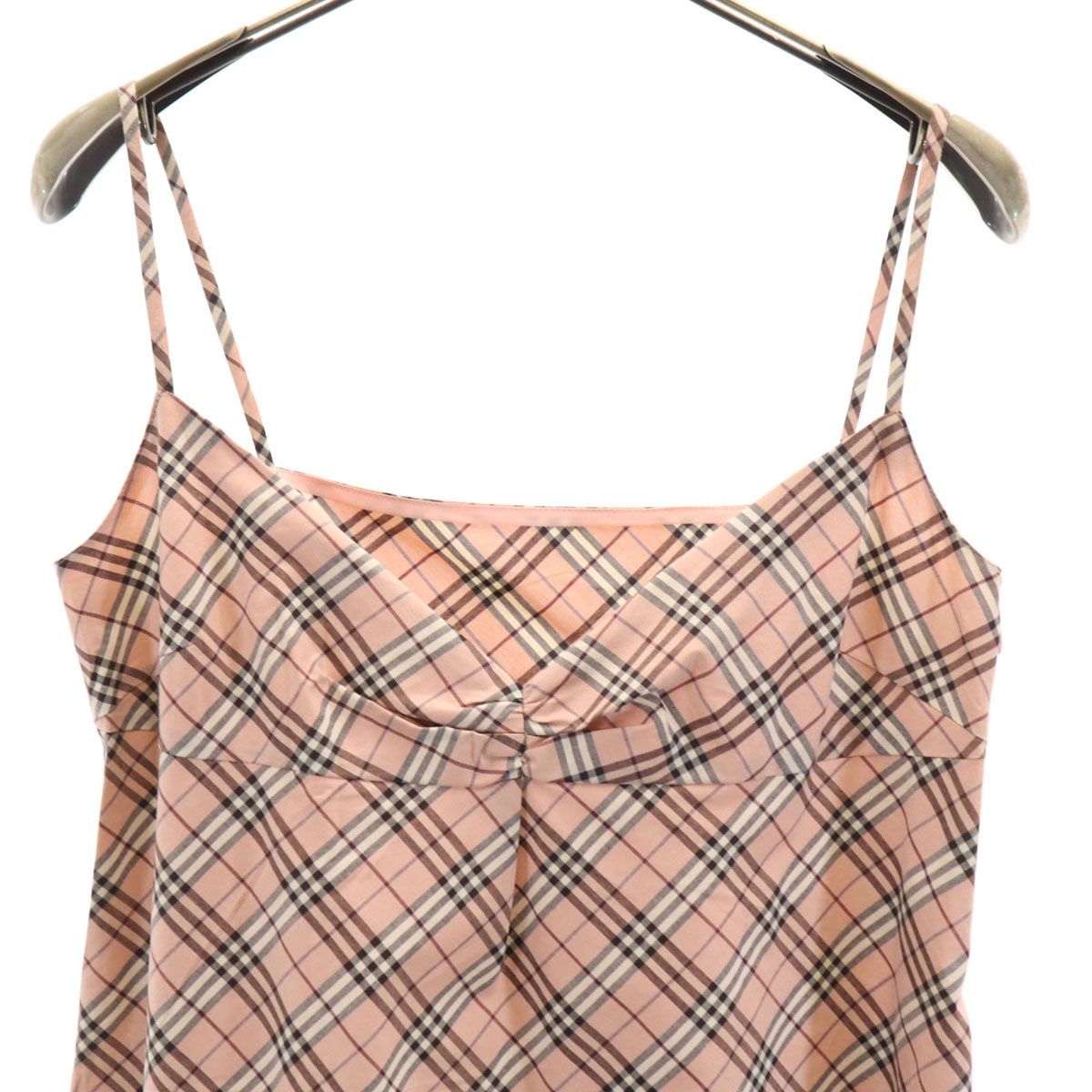 【美品】BURBERRY ピンク系 ノバチェック キャミソール サイズ38 BURBERRY BLUE LABEL バーバリーブルーレーベル 日本製 ノバ
