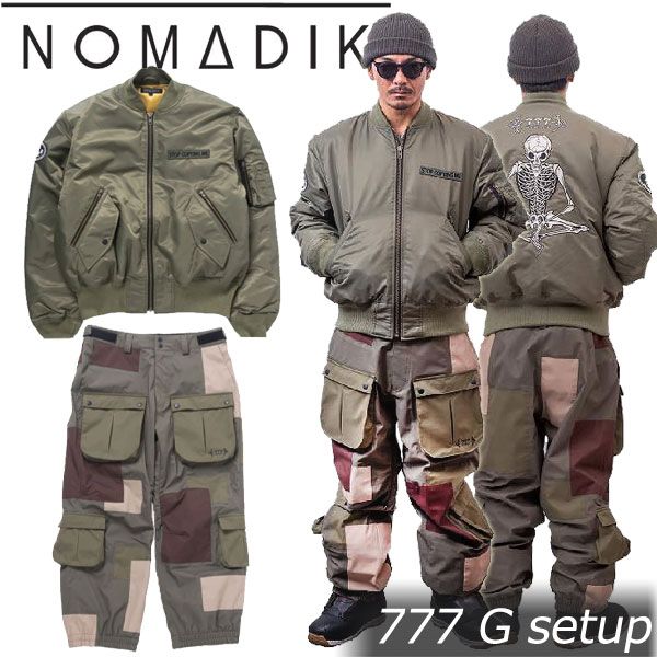 23-24 NOMADIK/ノマディック 777-G jacket & pant 上下セットメンズ レディース 防水ジャケット パンツ  スノーボードウェア スノーウェアー 2024 型落ち