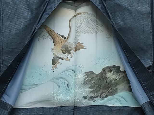 平和屋着物○男性 本場大島紬 アンサンブル・長襦袢セット 100亀甲 総