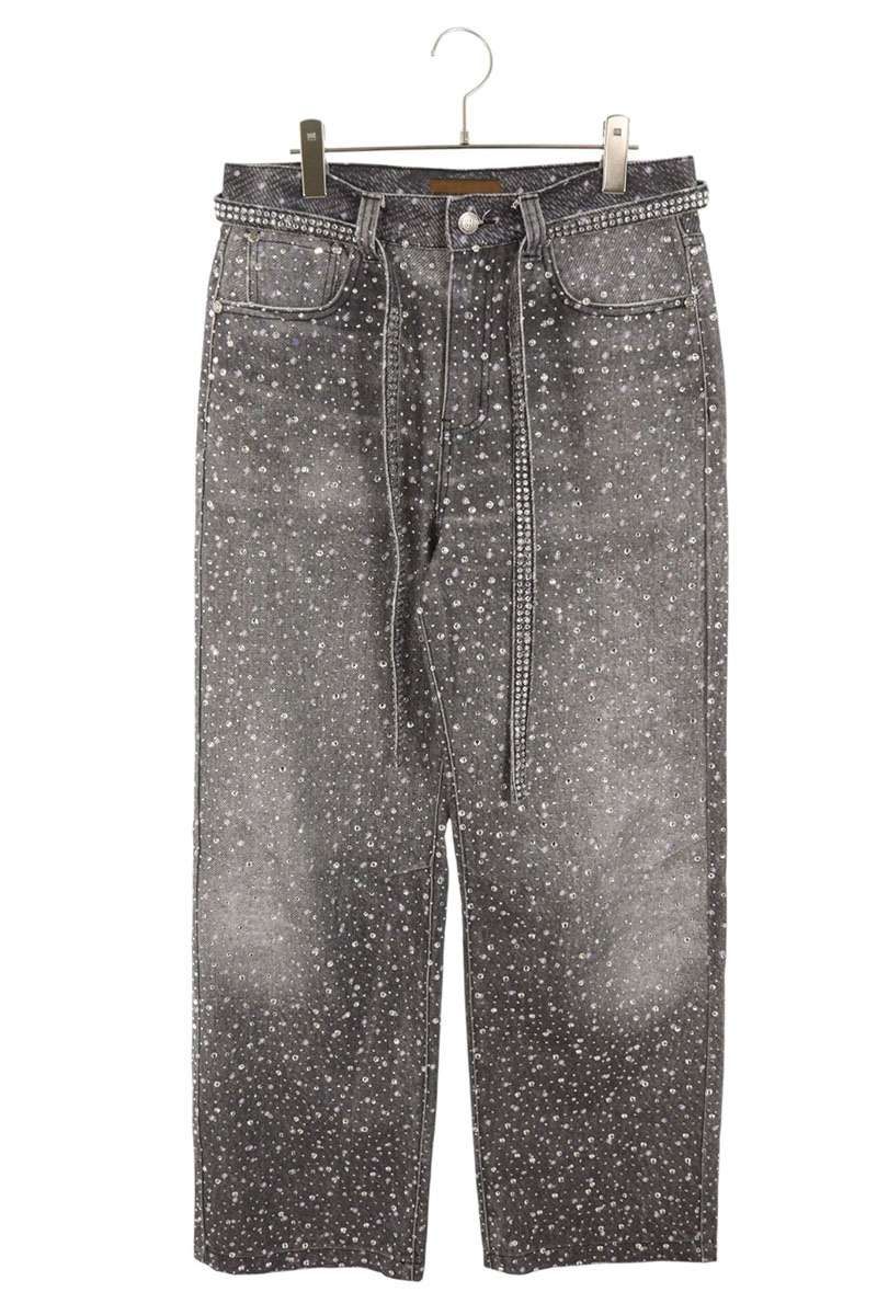 バースオブロイヤルチャイルド 3D Printing Washed 20k Swarovski Diamond Boro ラインストーンウォッシュドデニムパンツ メンズ S