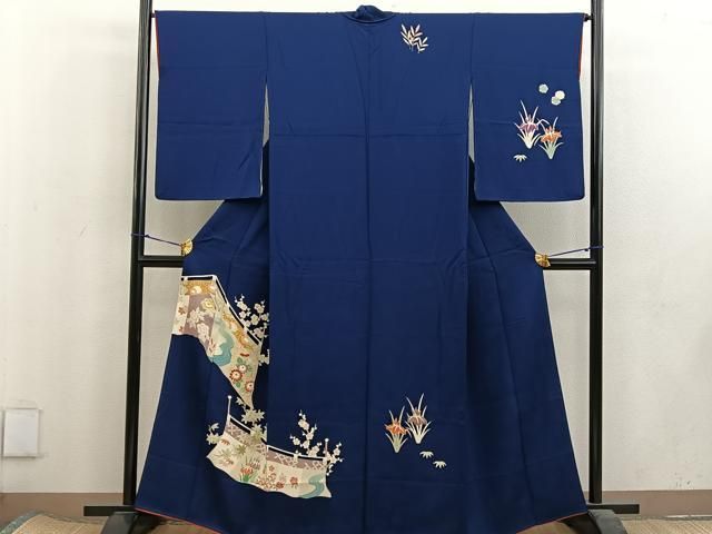 平和屋着物○上質な小紋 総絞り 亀甲花文 正絹 逸品 AABA3284ck