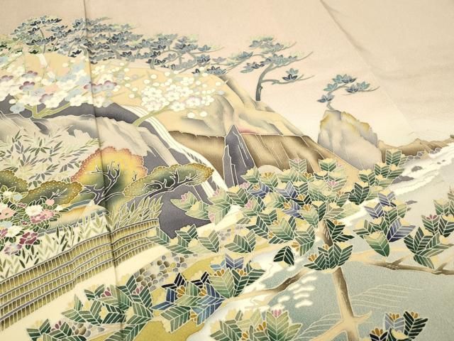 平和屋着物○京加賀友禅 松本健一 訪問着 遠山風景文 暈し