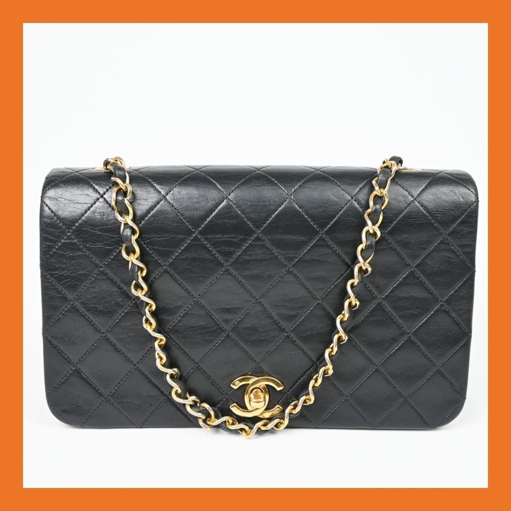 シャネル CHANEL フルフラップマトラッセ23 ラムスキン 黒 チェーン  