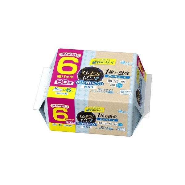 7営業日以内発送 同梱不可 お一人さま1点限り 大王製紙 4902011106862 キレキラ トイレクリーナー1枚で徹底おそうじシート香りが残りにくい無香性つめかえ用60枚 10枚6P x8パック 沖縄離島販売不可