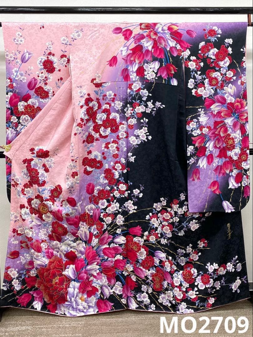 振袖 假屋崎省吾 刺繍 金彩 グリッター チューリップ 身丈158cm MO2709 
