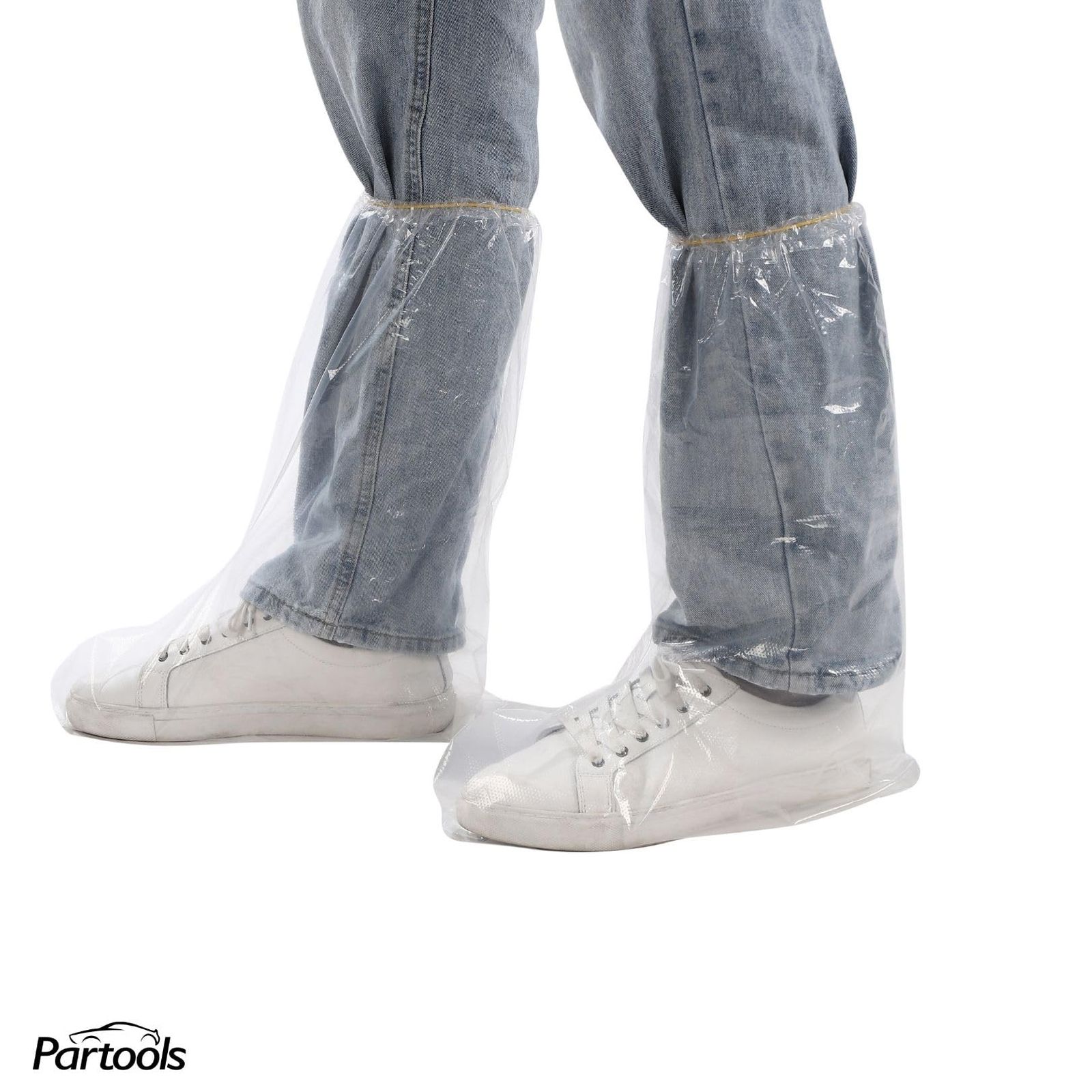 Partools シューズカバー 防水 使い捨て ロングタイプ クリア 男女兼用 (ロング50足) [ロング50足]