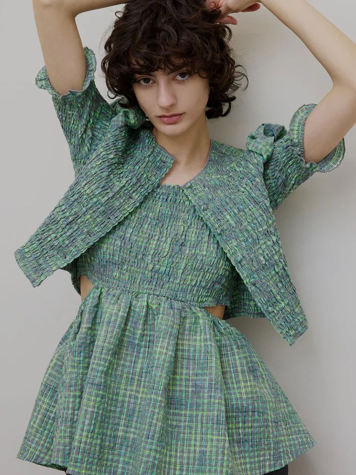 AMERI 25ss MEDI BUSTIER SET SHIRRING SHORT TOP M アメリ ビスチェ シャーリングショートトップス セット パープル 0225104810840