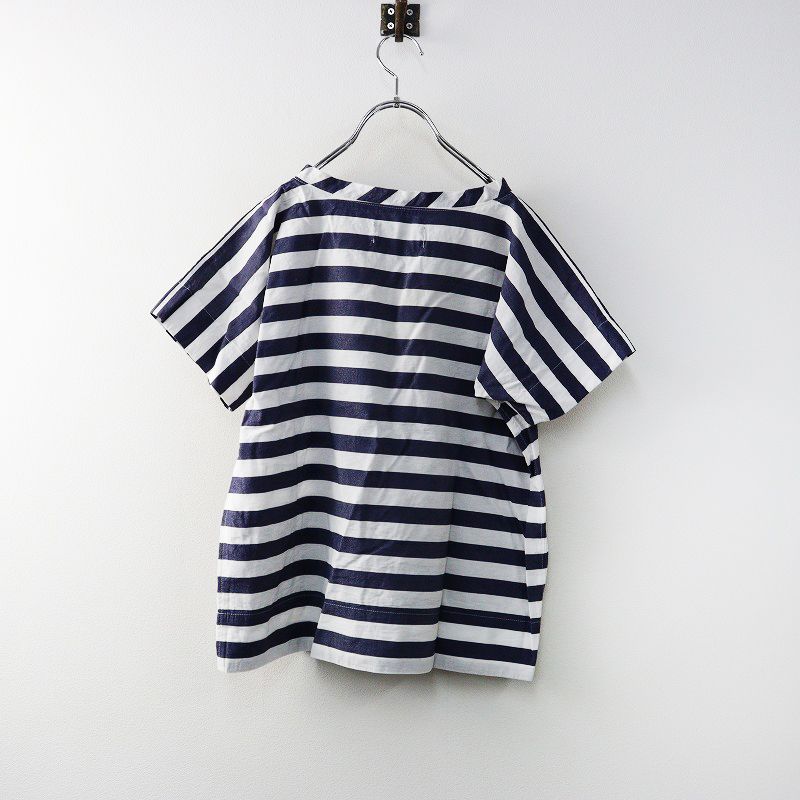 AD2018 トリココムデギャルソン tricot COMME des GARCONS レーヨンボーダーTシャツ S ネイビー ホワイト ドルマン 2400014596472