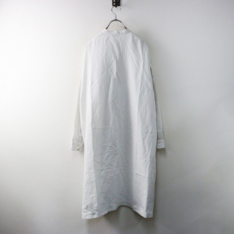 アーツアンドサイエンス ARTS-SCIENCE コットン リネン バンド シャツ ワンピース 1｜オフホワイト トップス 長袖