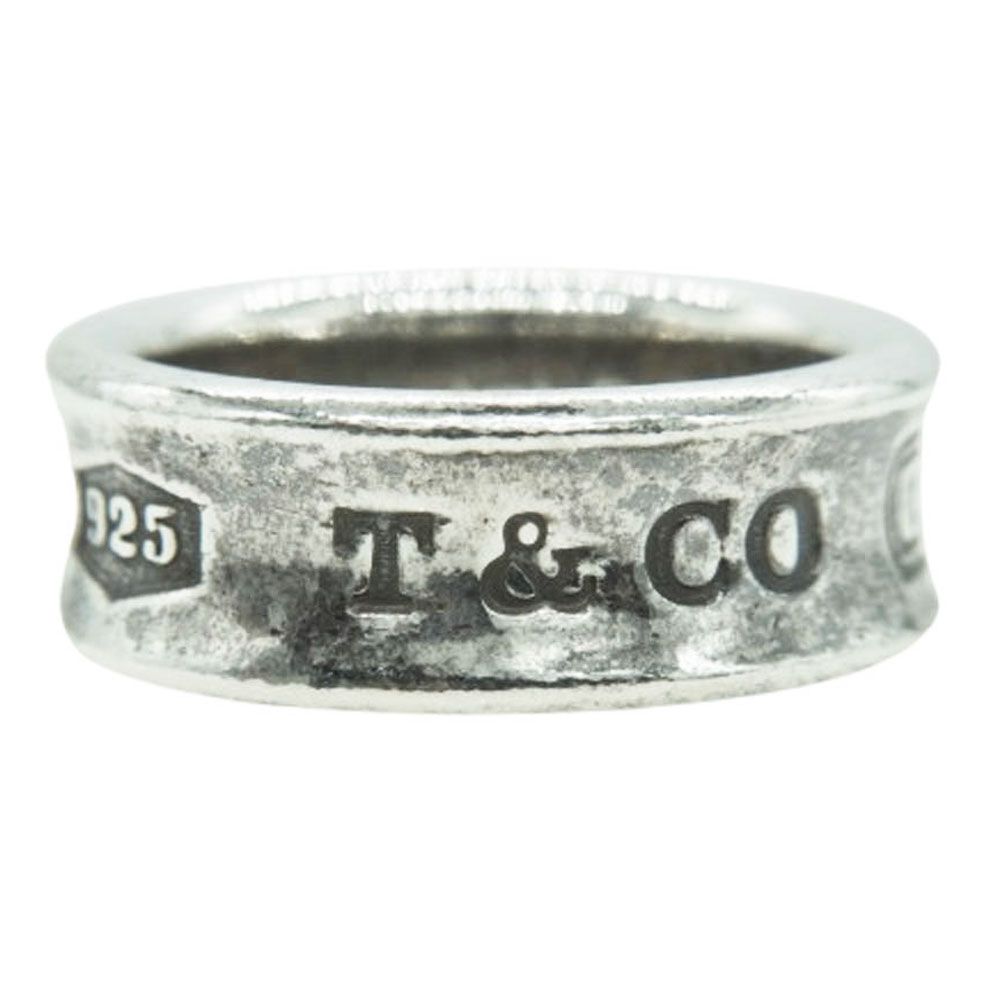 TIFFANY&Co. ティファニー ロゴ ナロー リング シルバー系 8号