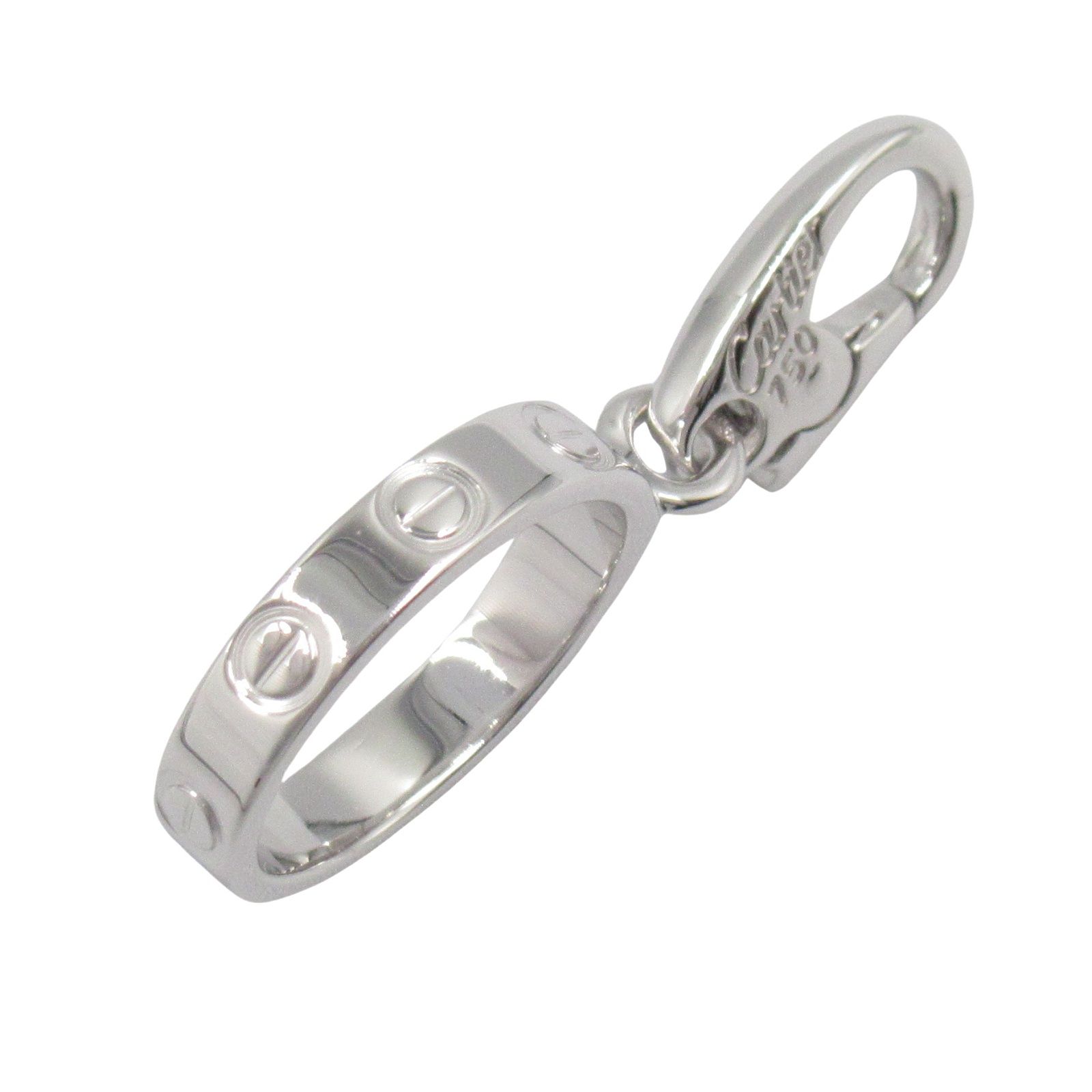 カルティエ CARTIER ペンダントトップ ラブ チャーム K18WG（ホワイト