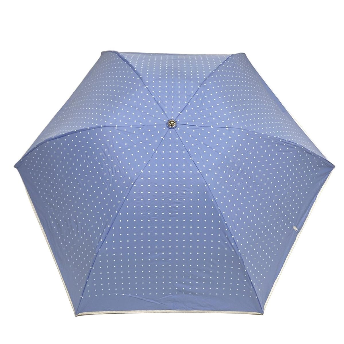 POLObyRalphLauren ポロラルフローレン 日傘 - ライトブルー×白×シルバー 折りたたみ日傘|ドット柄