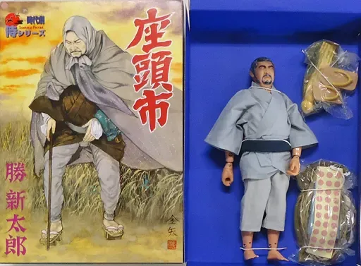 大丸商事時代劇ヒーロー見参　ソフビフィギュア　用心棒三船敏郎　座頭市勝新太郎2体 大丸商事の時代劇ヒーロー見参シリーズ 勝新太郎 座頭市 ソフビ