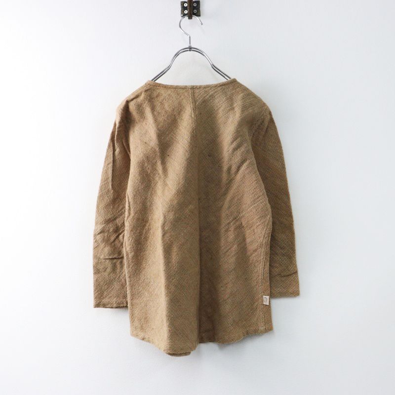 USAATO うさと 手織り 手紡ぎ Vネック プルオーバートップス ベージュ