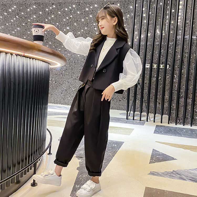 3点セット 卒業式 入学式 スーツ 女の子 パンツスーツ 120-170cm  