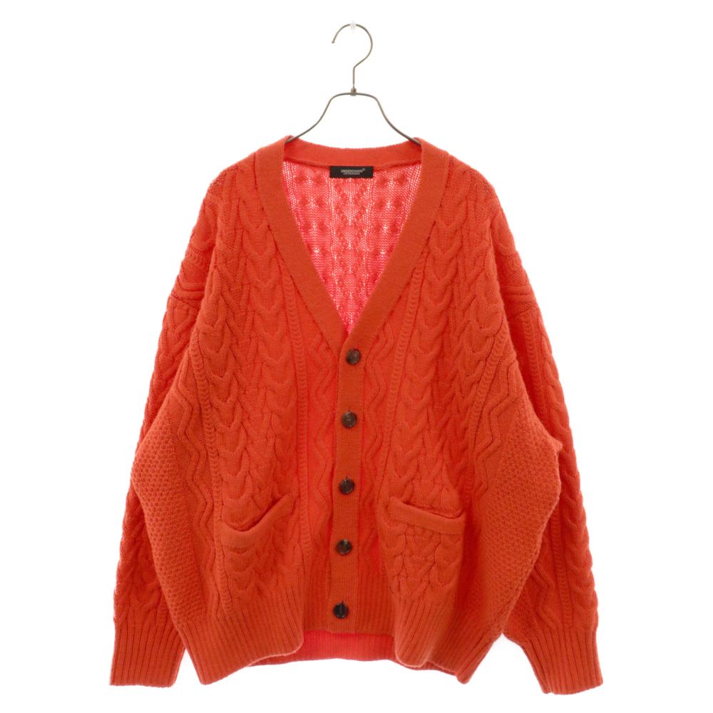 UNDERCOVER (アンダーカバー) 22AW NEON CABLE KNIT CARDIGAN ネオン ケーブル ニット カーディガン オレンジ UC2B4904