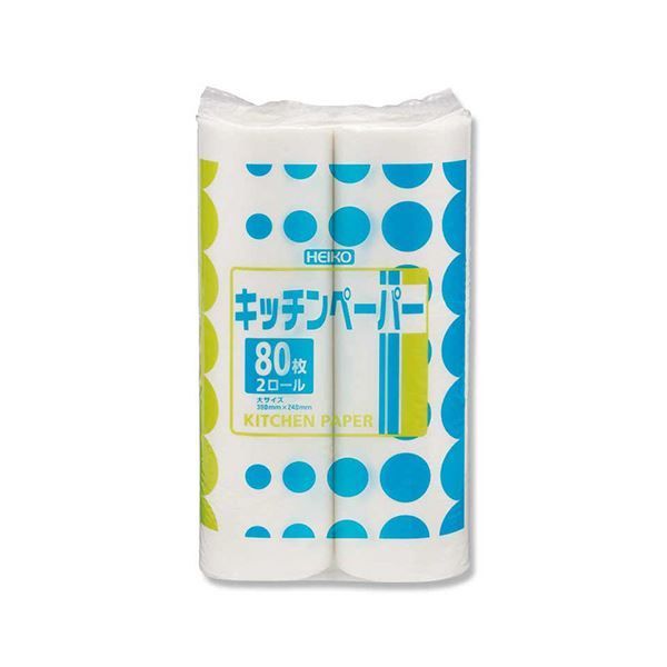 シモジマ HEIKO キッチンペーパー大 80カット|ロール 004711003 1セット 16ロール 2ロール×8パック