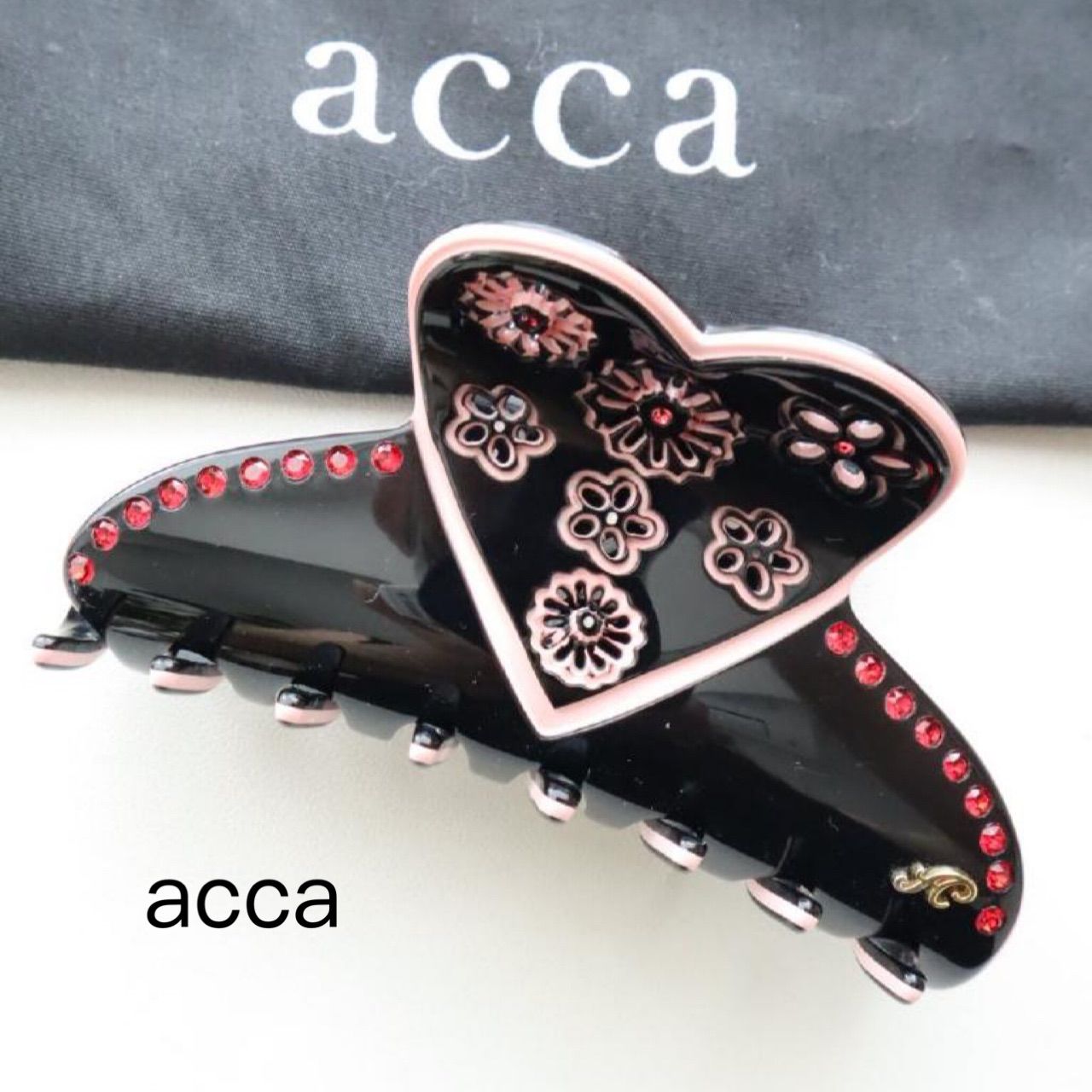 acca　ヘアクリップ　ハート柄 ☆acca アッカ MILLE FIORI ミーレフィオーリ ハート柄 クリップ