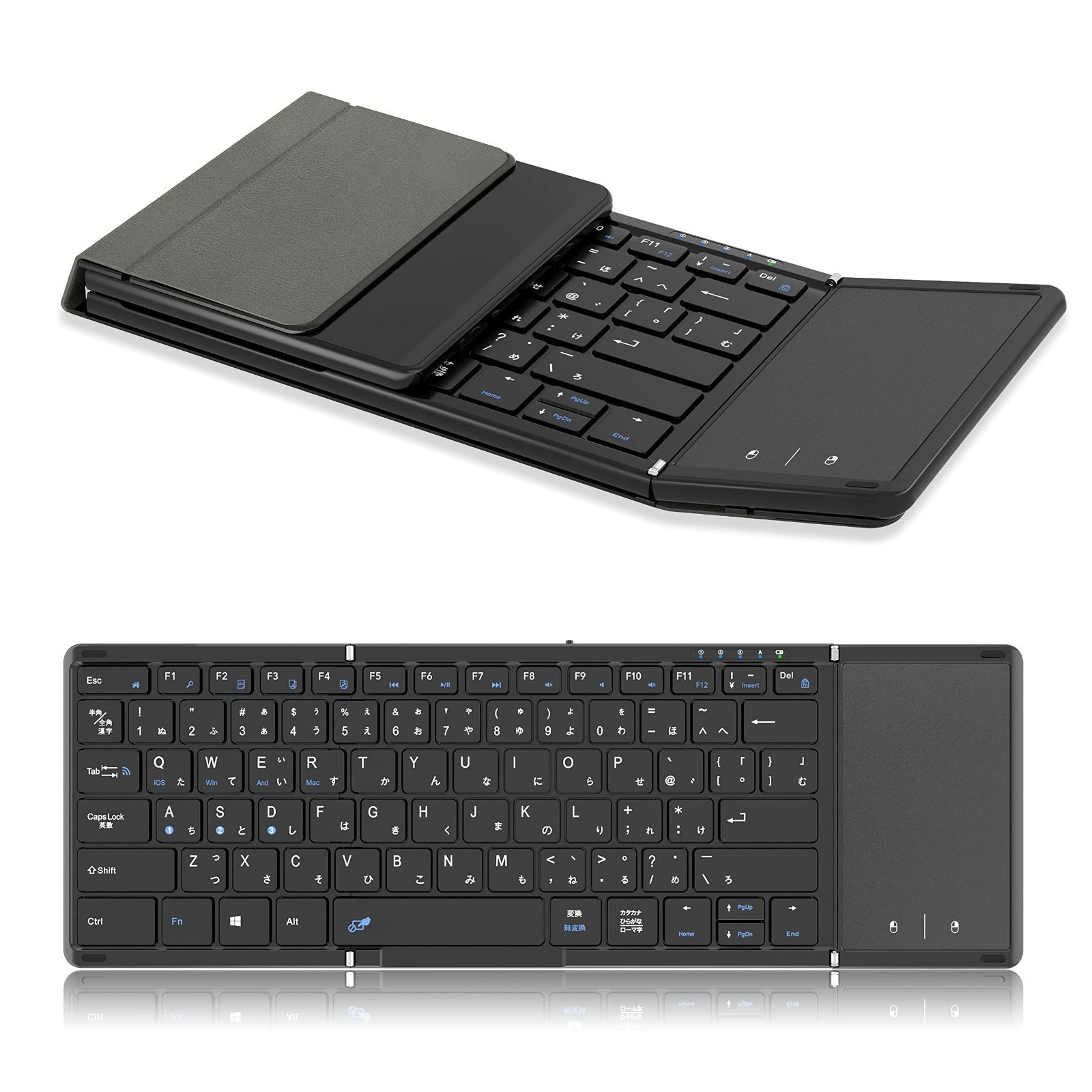 ブラック 【高級版】Omikamo キーボード ワイヤレス 折り畳み式 ipad