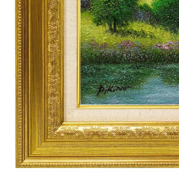 油彩画 風景画 F10号 oil painting F10 ◎ 油彩画 「花咲くヴィラの中庭」 アレックス・ブーン F10号