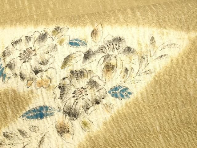 平和屋着物＊夏物　九寸名古屋帯　手描き　草花文　正絹　逸品　CAAW9001oy 平和屋着物＊夏物 九寸名古屋帯 手描き 草花文 正絹 逸品 CAAW9001oy