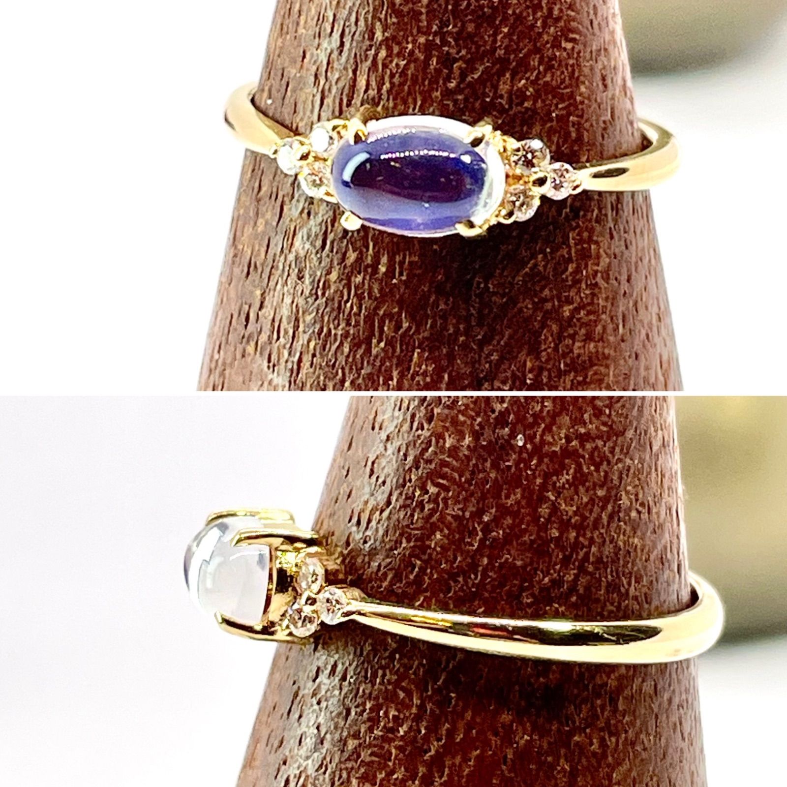 廃盤品 BIZOUX K18WG ロイヤルブルームーンストーン セレーナ #16 K18 