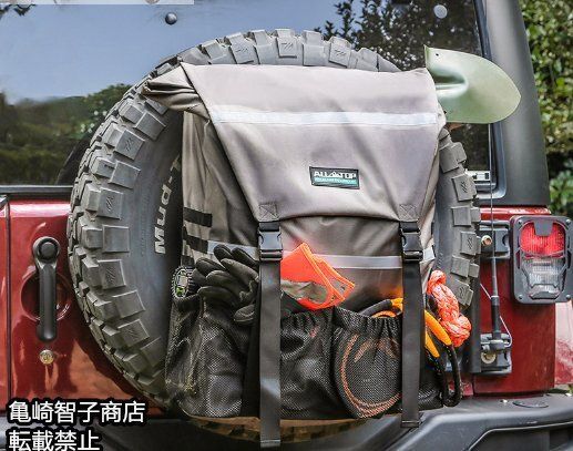 汎用トラッシュバッグ スペアタイヤ バッグ リュック ゴミ袋 ジムニー ランクル プラド キャンプ JEEP ジープ JL ラングラー 防水 カーキYR人気注目