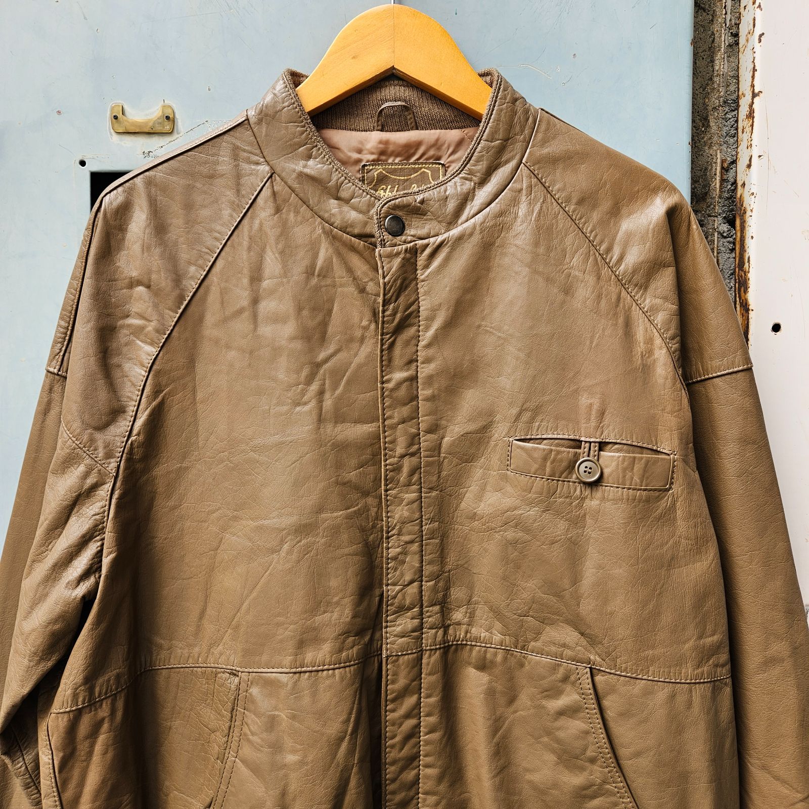 Euro Vintage Rib Leather Jacket - メルカリ