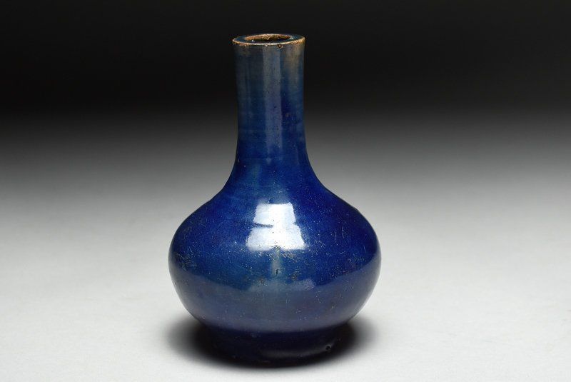 蔵A4985 中国古美術 瑠璃南京徳利 清朝