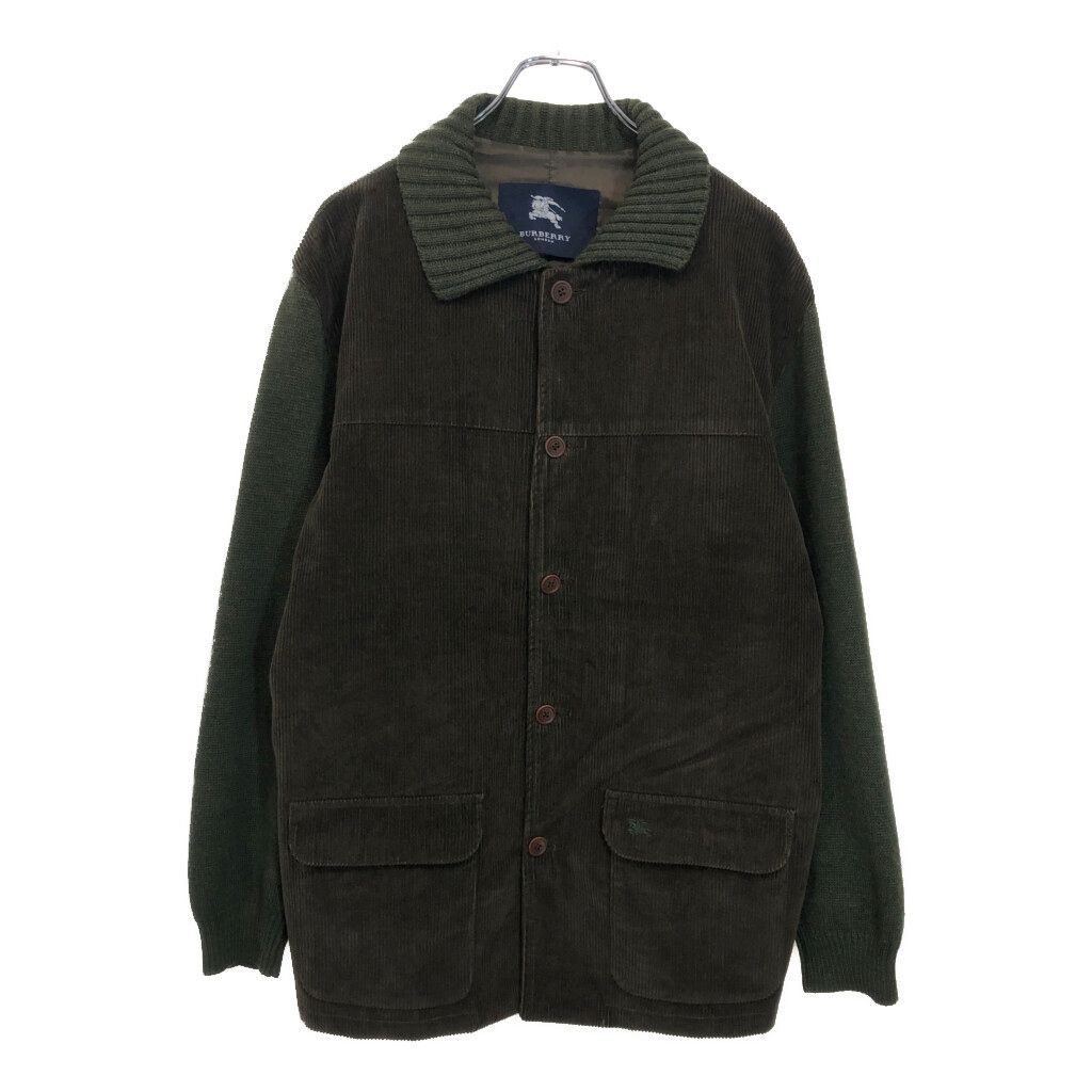 BURBERRY バーバリー コーデュロイ切り替え ニットジャケット オリーブ