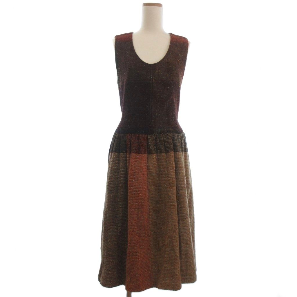 ピンクハウス PINK HOUSE ツイード ワンピース ジャンパースカート ウール ネップ マルチカラー ECT