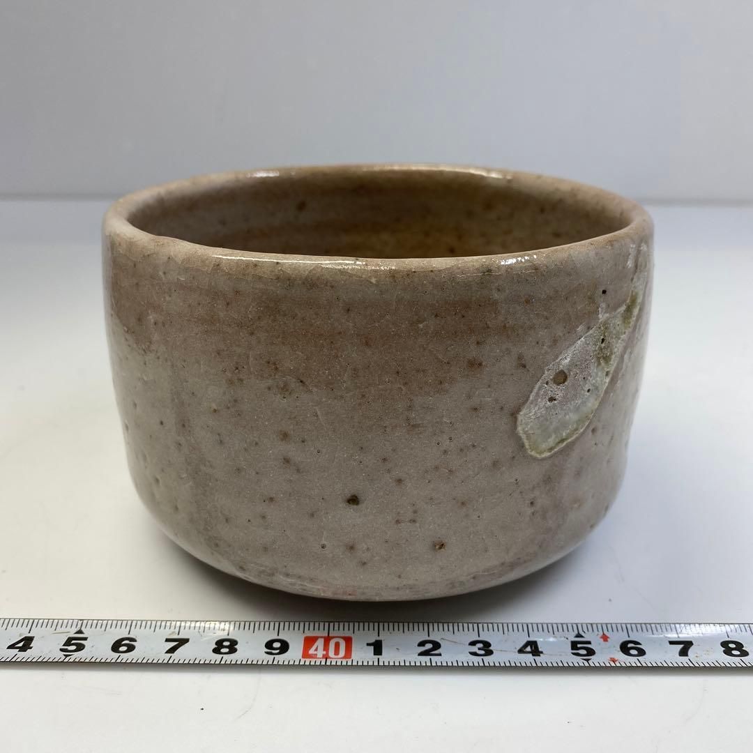 茶3 塗木 在銘志野茶碗 タコチ 口径約12㎝ 東里6-0623