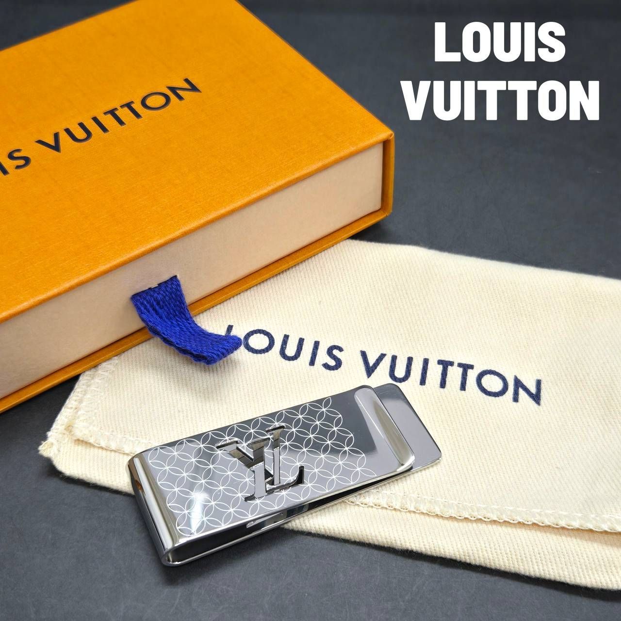 LOUIS VUITTON ルイヴィトン マネークリップ ビルクリップ シャンゼリゼ M65041 保存袋 き シルバー 小物